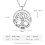 JewelOra Tree Of Life Customized Necklace Personalized Family Jewelry