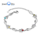 Tulip Birthstone Bracelet with Personalized Name Engraving