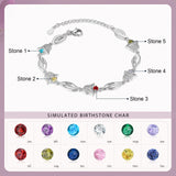 Tulip Birthstone Bracelet with Personalized Name Engraving