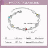 Tulip Birthstone Bracelet with Personalized Name Engraving