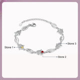 Tulip Birthstone Bracelet with Personalized Name Engraving
