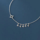 925 Silver Star Anklet Leg Chain 21.5CM Adjustable