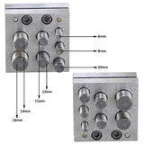 7-Hole Disc Cutter Punch Set for Jewelry Making, High-Density Iron, 6~16mm