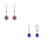 Crystal Hoop Body Earrings Set Real Silver S925 Women