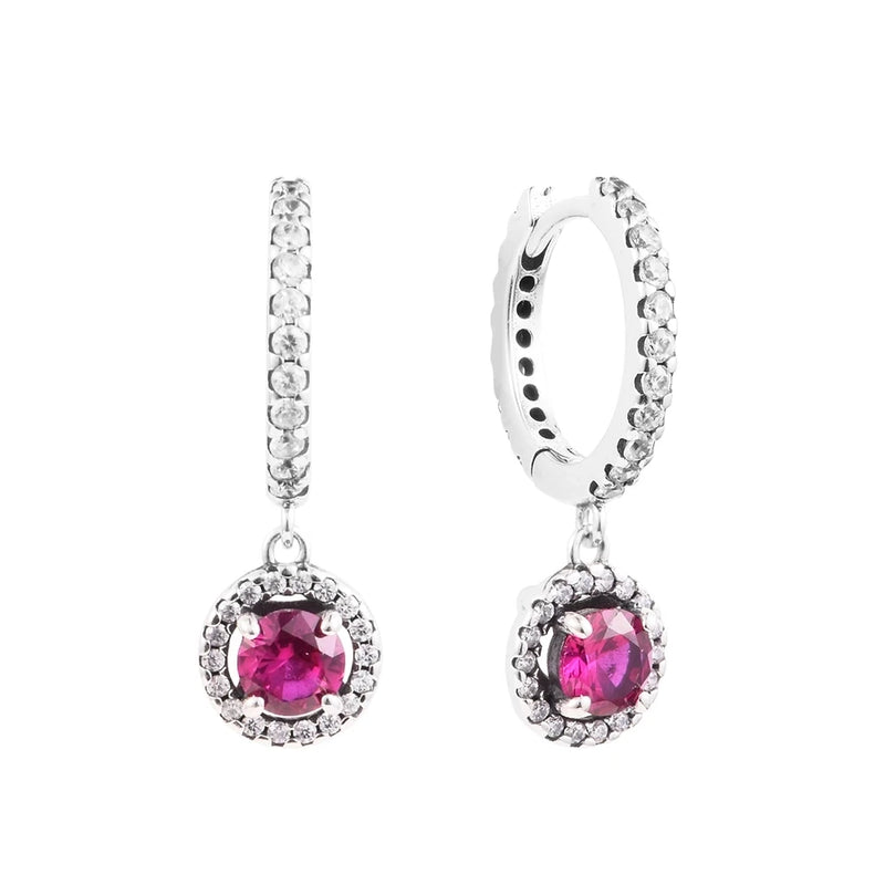 Crystal Hoop Body Earrings Set Real Silver S925 Women