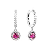 Crystal Hoop Body Earrings Set Real Silver S925 Women