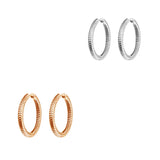 Crystal Hoop Earrings Set 100% Real Silver S925 Jewelry for Women