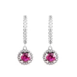 Crystal Hoop Body Earrings Set Real Silver S925 Women
