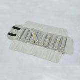 Flannel Jewelry Roll Bag for Travel - Black