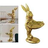 Bunny Figurine Jewelry Display Stand Engagement Wedding Holder