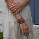 Boho Leather Stone Bead Wrap Bracelet Collection