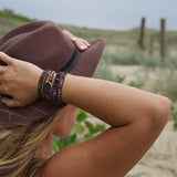 Boho Leather Stone Bead Wrap Bracelet Collection