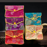 Silk Embroidery Purse Pouch Gift Bags Pack of 5