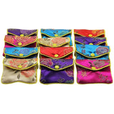 Silk Embroidery Purse Pouch Gift Bags Pack of 5