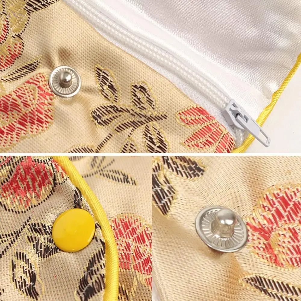 Silk Embroidery Purse Pouch Gift Bags Pack of 5