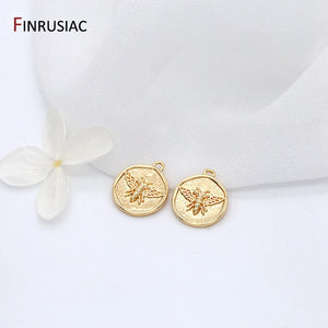 Wholesale 4 Types Plated Round Coin Pendants for DIY Necklace