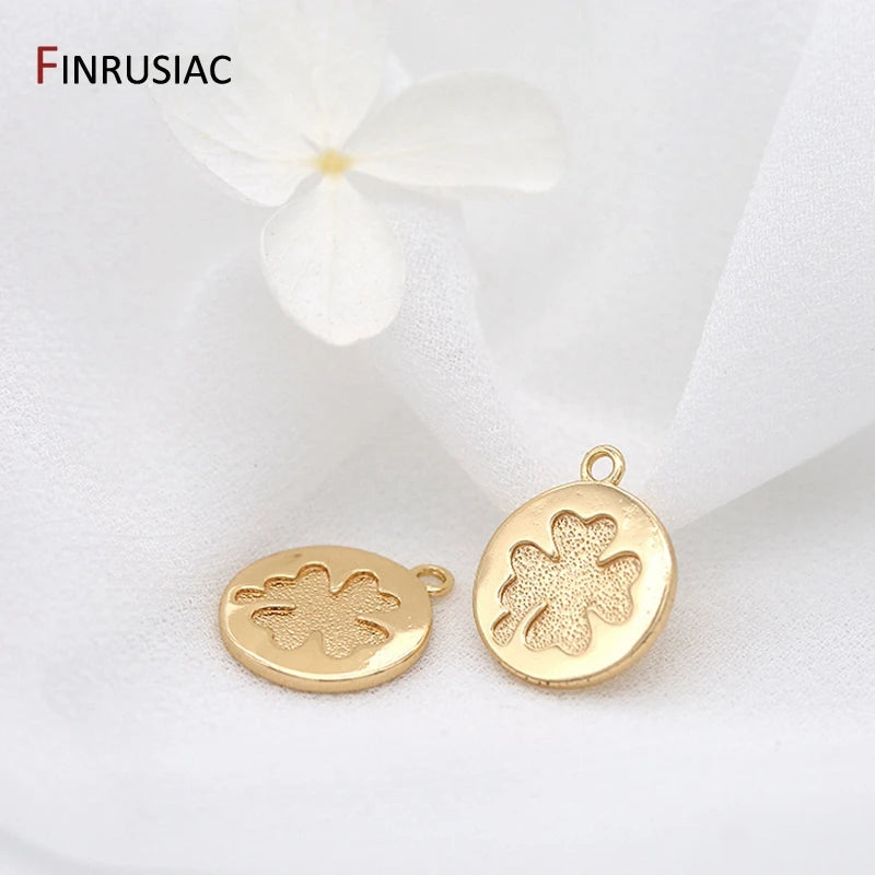 Wholesale 4 Types Plated Round Coin Pendants for DIY Necklace