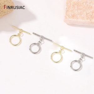 14K Plated Brass Round Necklace Bracelet Clasps