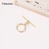14K Plated Brass Round Necklace Bracelet Clasps