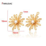 14k Gold Plated Zircon Daisy Flower Pendant