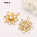 14k Gold Plated Zircon Daisy Flower Pendant
