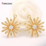 14k Gold Plated Zircon Daisy Flower Pendant