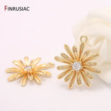 14k Gold Plated Zircon Daisy Flower Pendant