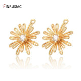 14k Gold Plated Zircon Daisy Flower Pendant