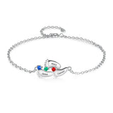 Jewelora Birthstone Bracelet Baby Name 3 Foot Shape Bracelet