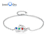 Jewelora Birthstone Bracelet Baby Name 3 Foot Shape Bracelet