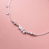 925 Sterling Silver Butterfly Anklets for Women
