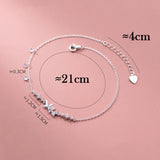 925 Sterling Silver Butterfly Anklets for Women