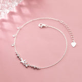 925 Sterling Silver Butterfly Anklets for Women