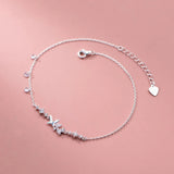 925 Sterling Silver Butterfly Anklets for Women