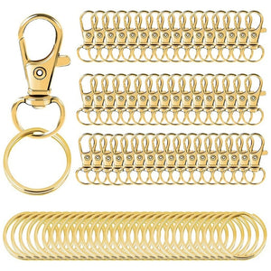 100x Key Rings Lobster Claw Clasps Family DIY Making Accessories