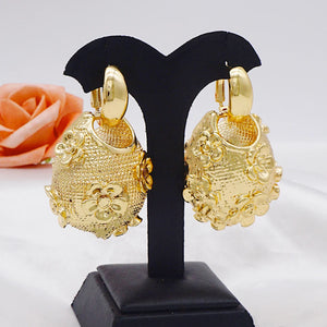 Lion Copper Hoop Earrings Hollow Large Style Wedding Party