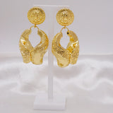 Lion Copper Hoop Earrings Hollow Large Style Wedding Party