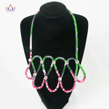 Colorful African Ankara Necklace with Drill for Women