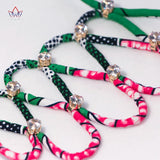 Colorful African Ankara Necklace with Drill for Women