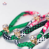 Colorful African Ankara Necklace with Drill for Women