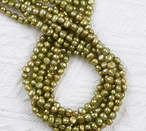 Green Baroque Irregular Freshwater Pearl Necklace DIY Jewelry for Women
