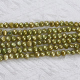 Green Baroque Irregular Freshwater Pearl Necklace DIY Jewelry for Women