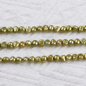 Green Baroque Irregular Freshwater Pearl Necklace DIY Jewelry for Women