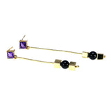 925 Silver Amethyst Clip Earrings For Women