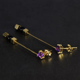 925 Silver Amethyst Clip Earrings For Women
