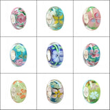 925 Silver Large Hole 3D Flowers Charm Glass Bead for European Bracelet