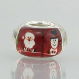 925 Sterling Silver Christmas Snowman Reindeer Charm Bead
