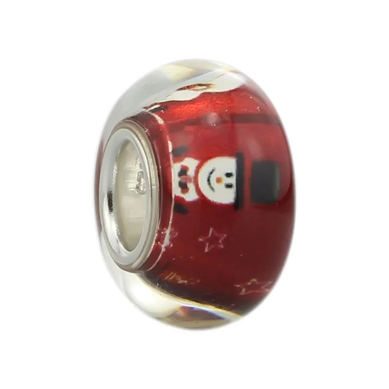 925 Sterling Silver Christmas Snowman Reindeer Charm Bead