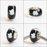 925 Sterling Silver Cartoon Rabbit Glass Charm Bead European Bracelet