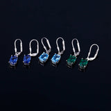 925 Silver Pendant Earrings Women's Dark & Emerald & Light Gift Party